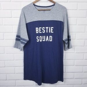 Womens 3/4 Sleeve Oversized Night Shirt Pajamas